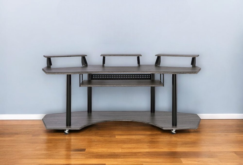 83" Black Music Recording Studio Desk