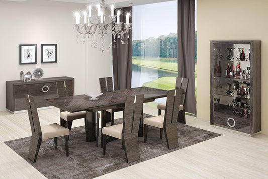 HomeRoots Seven Piece Gray Dining Set with Six Chairs