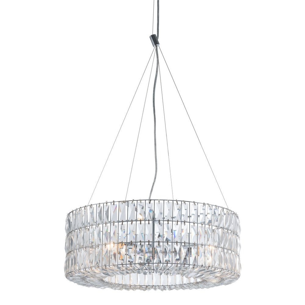 HomeRoots HomeRoots Silver Lantern Metal Chandelier With Silver Shades