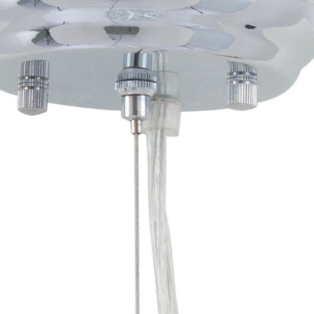 HomeRoots HomeRoots Silver Lantern Metal Chandelier With Silver Shades