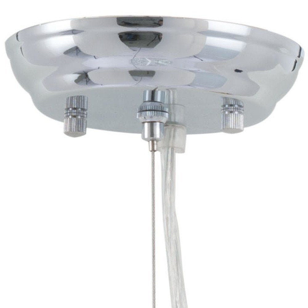 HomeRoots HomeRoots Silver Lantern Metal Chandelier With Silver Shades