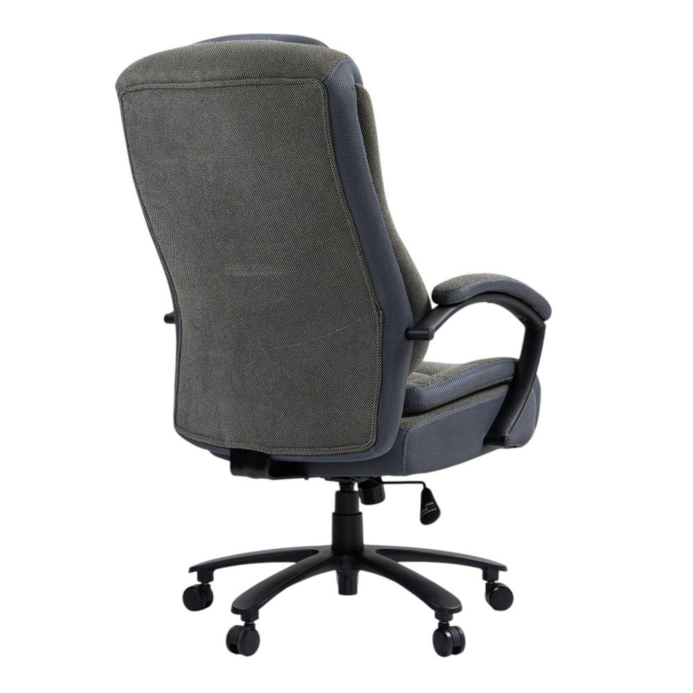Set of Two Gray and Black Adjustable Height Swivel Rolling Executive Office Chair