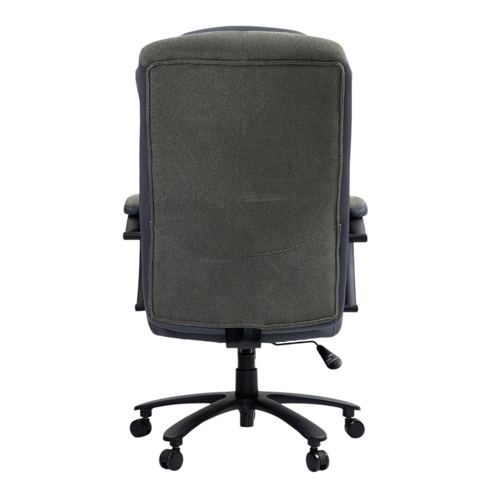 Set of Two Gray and Black Adjustable Height Swivel Rolling Executive Office Chair