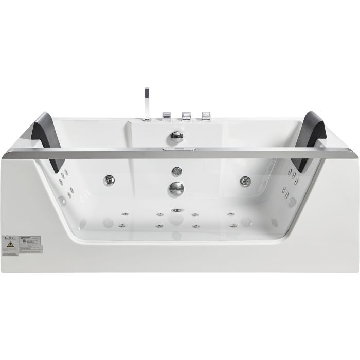 EAGO 6 ft Clear Rectangular Acrylic Whirlpool Bathtub for Two