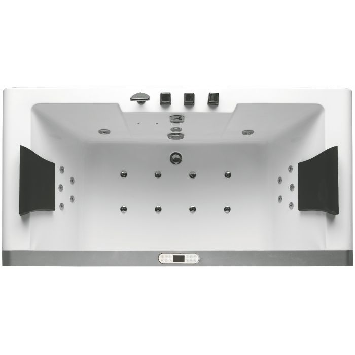 EAGO 6 ft Clear Rectangular Acrylic Whirlpool Bathtub for Two