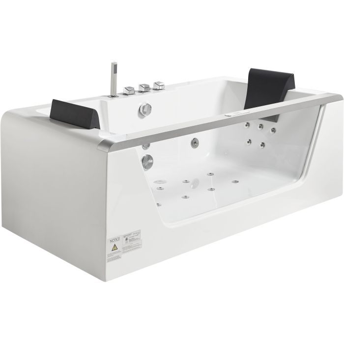 EAGO 6 ft Clear Rectangular Acrylic Whirlpool Bathtub for Two
