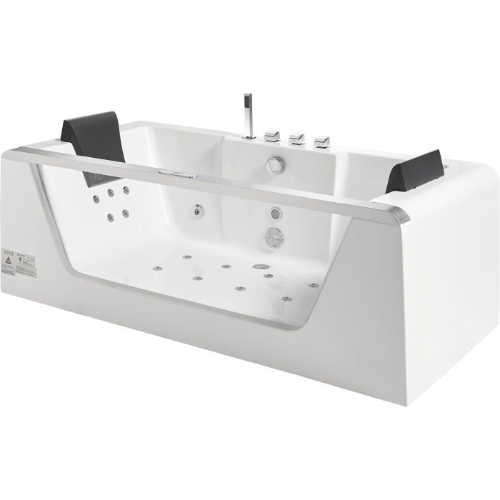EAGO 6 ft Clear Rectangular Acrylic Whirlpool Bathtub for Two